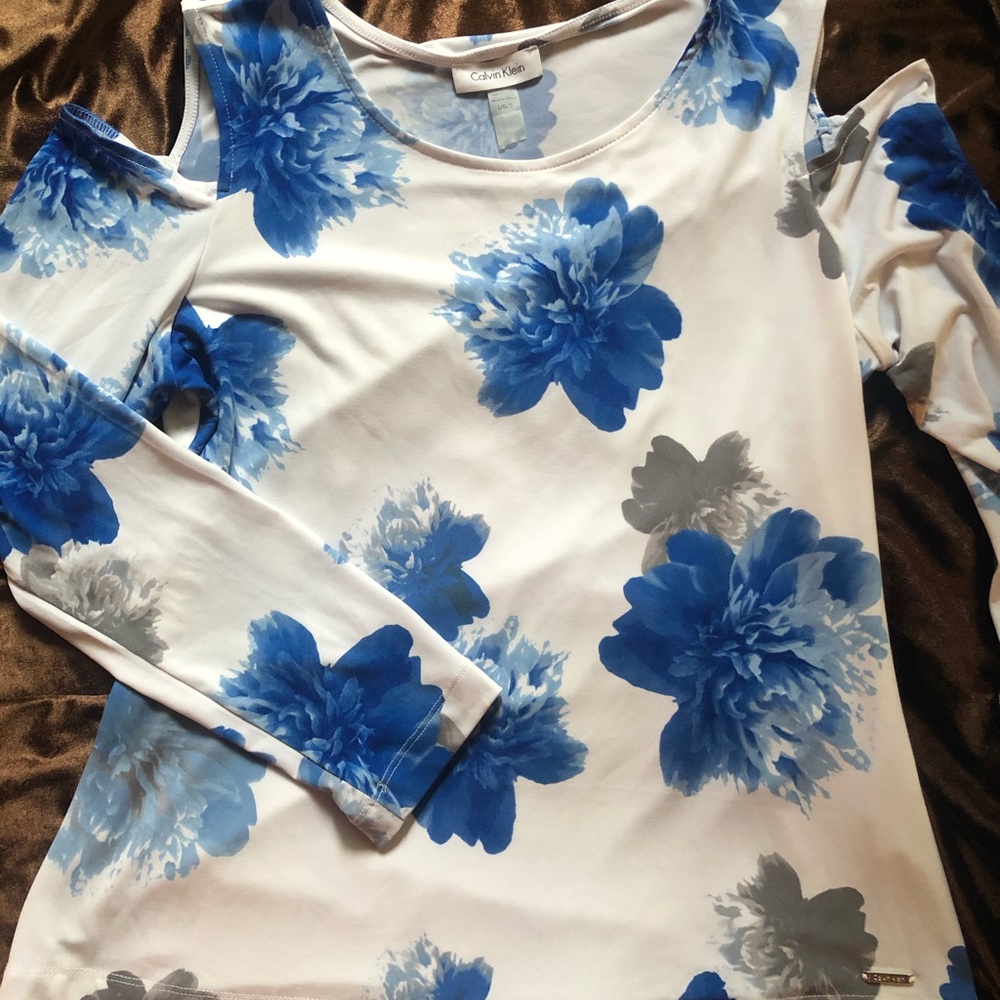 Calvin Klein Floral Long Sleeve Dress Top